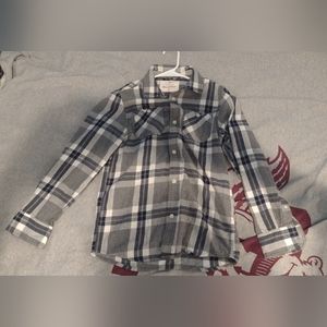 Grey plaid flannel button up